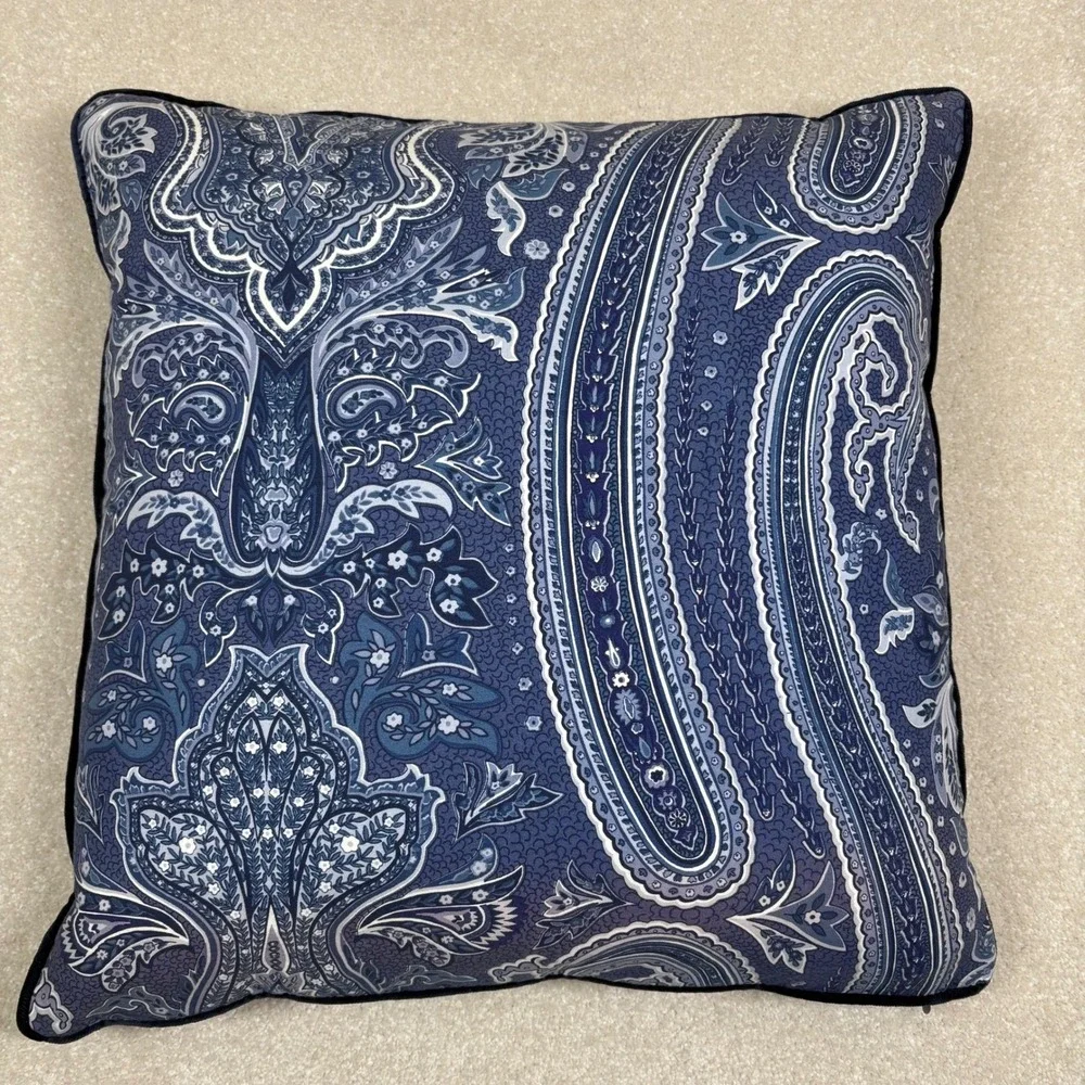 Ralph Lauren Home Blue Paisley Pillow Cover 18x18 Accent Decor
